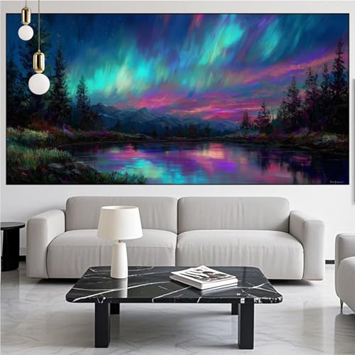 Diamond Painting Aurora Diamont Painting Bilder Landschaft Malen Nach Zahlen Set für Kinder Erwachsene,5D Vollbohrung Crystal Bastelset Mädchen Mosaikherstellung,DIY Diamant Malerei 30x60cm KM-162 von Generic