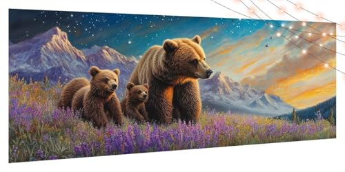 Diamond Painting Bär, Diamond Painting Erwachsene Groß XXL 100x200cm, DIY Diamand Art Mosaikherstellung Zubehör, 5D Diamant Stickerei Kits für Anfänger und Kinder, Wand Dekor Sonnenuntergang T1054 Diamond Painting Bär, Diamond Painting Erwachsene Groß XXL 100x200cm, DIY Diamand Art Mosaikherstellung Zubehör, 5D Diamant Stickerei Kits für Anfänger und Kinder, Wand Dekor Sonnenuntergang T1054 von Generic