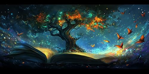 Diamond Painting Baum, 5D Diamond Painting Zubehör, Traum DIY Full Drill Rund Bohrer Kristall Wasserbohrer Kreuz Stickerei Basteln Kits Für Erwachsene kinder, Als Geschenk und Wanddeko 50x25cm T-z880 von Generic