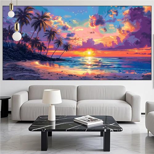 Diamond Painting Baum Diamond Painting Erwachsene Groß xxl 60x180cm Diamant Malerei Ägäisches Meer Malen Nach Zahlen DIY Strass Kunst Mosaikherstellung Crystal Stickerei Malerei Kits,Dekor KM-835 von Generic
