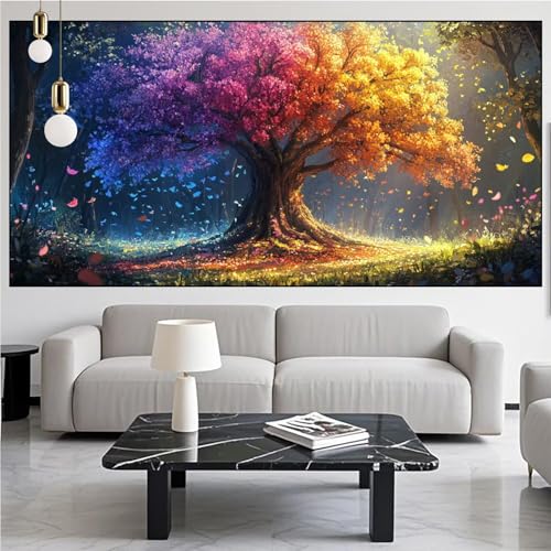 Diamond Painting Baum Diamond Painting Erwachsene Groß xxl 90x250cm Diamant Malerei Abstrakt Malen Nach Zahlen DIY Strass Kunst Mosaikherstellung Crystal Stickerei Malerei Kits für Home Dekor KM-941 von Generic