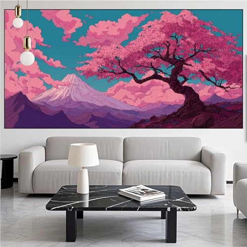 Diamond Painting Baum Diamont Painting Bilder Landschaft Malen Nach Zahlen Set für Kinder Erwachsene,5D Vollbohrung Crystal Bastelset Mädchen Mosaikherstellung,DIY Diamant Malerei 90x250cm KM-942 von Generic