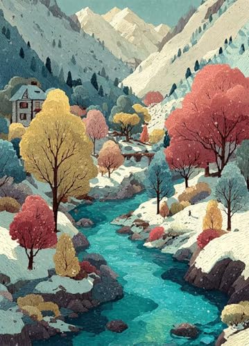 Diamond Painting Berg Diamant Painting Bilder Winter Crystal Art 5D DIY Eckige Steine Diamant Malerei Cross Stitch Stickerei Basteln Erwachsene für Home Zimmer Deko, Geschenke 50x70cm -bby25071F Diamond Painting Berg Diamant Painting Bilder Winter Crystal Art 5D DIY Eckige Steine Diamant Malerei Cross Stitch Stickerei Basteln Erwachsene für Home Zimmer Deko, Geschenke 50x70cm -bby25071F von Generic