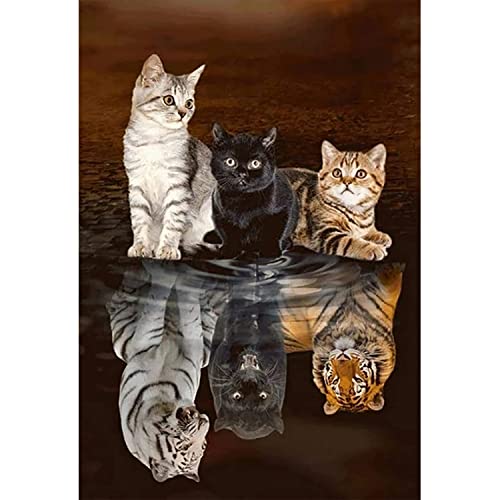 Diamond Painting Bilder, 5D Diamond Painting Kits für Erwachsene Kinder, Round Diamanten Crystal Nach Zahlen Art DIY Malen Set für Eltern-Kinder Interrction, Home Wand Decor (Tiger Kätzchen 30x40 cm) Diamond Painting Bilder, 5D Diamond Painting Kits für Erwachsene Kinder, Round Diamanten Crystal Nach Zahlen Art DIY Malen Set für Eltern-Kinder Interrction, Home Wand Decor (Tiger Kätzchen 30x40 cm) von Generic