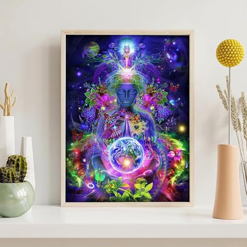 Diamond Painting BläTter, Abstrakt Diamond Painting Erwachsene Anfänger, DIY 5D Runder Vollbohrer Diamant Malerei Stickerei Set Kreuzstich Set zur Home Wand Dekoration Geschenke 40x50 cm PjY1418 6-J von Generic