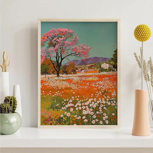 Diamond Painting Blume, Baum Diamond Painting Erwachsene Anfänger, DIY 5D Runder Vollbohrer Diamant Malerei Stickerei Set Kreuzstich Set zur Home Wand Dekoration Geschenke 30x40 cm PjY270 H-K von Generic