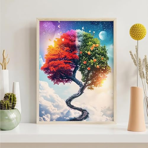 Diamond Painting Blume, Baum Diamond Painting Erwachsene Anfänger, DIY 5D Runder Vollbohrer Diamant Malerei Stickerei Set Kreuzstich Set zur Home Wand Dekoration Geschenke 70x95cm PjY4306 I-1 Diamond Painting Blume, Baum Diamond Painting Erwachsene Anfänger, DIY 5D Runder Vollbohrer Diamant Malerei Stickerei Set Kreuzstich Set zur Home Wand Dekoration Geschenke 70x95cm PjY4306 I-1 von Generic
