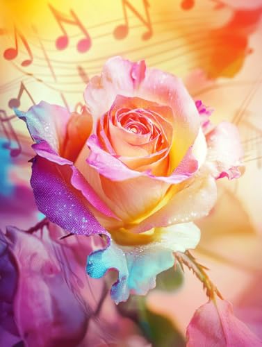 Diamond Painting Blume 5D Diamond Painting Zubehör Traum Diamant Bilder Basteln Erwachsene Zubehör Groß xxl Eckige Steine Kit Daiment Cross Stickerei Kunsthandwerk, Home Décor Geschenk 100x150cm h-350 von Generic