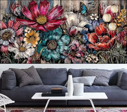 Diamond Painting Blume Diamant Painting Bilder Schmetterling Malen Nach Zahlen Erwachsene DIY Mosaikherstellung Puzzle,Diamant Malerei Stickerei Kreuzstich set,Deko Gift für Frauen 80x220cm VQ-529 von Generic