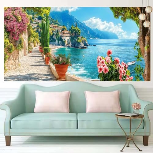 Diamond Painting Blume Diamond Painting Kinder 30×75cm Diamant Bilder Cloud 5D DIY Bastelset Erwachsene Groß Diamant Malerei Kits Full Crystal Strass Mosaic Stickerei Wand Deko,Mädchen Geschenk T427 von Generic