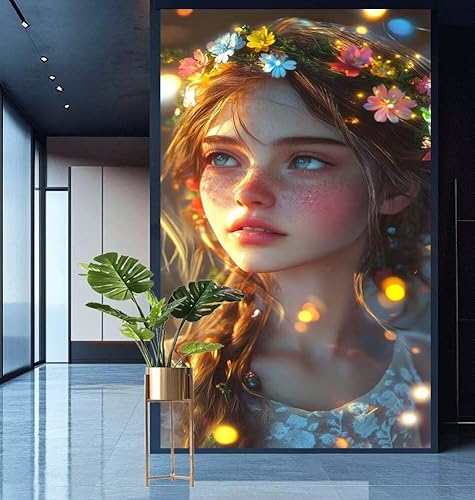 Diamond Painting Blume Diamont Painting Bilder Vermissen Malen Nach Zahlen Set für Kinder Erwachsene,5D Voll Crystal Bastelset Mädchen Mosaikherstellung,DIY Diamant Malerei für Geschenke 40x100cm E668 von Generic