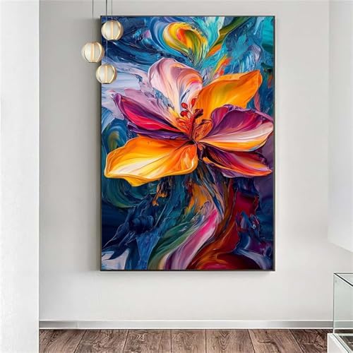 Diamond Painting Blume Farbenfroh Diamond Painting Erwachsene xxl,Malen nach Zahlen Diamant Set Frauen,Diamant Stickerei Kreuzstich Basteln Set Geschenke für Frauen Deko Schlafzimmer 100x200cm j-1074 von Generic