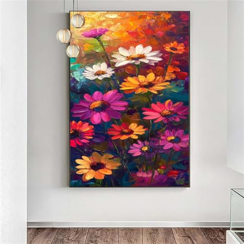Diamond Painting Blume Farbenfroh Diamond Painting Erwachsene xxl,Malen nach Zahlen Diamant Set Frauen,Diamant Stickerei Kreuzstich Basteln Set Geschenke für Frauen Deko Schlafzimmer 80x160cm j-1075 von Generic