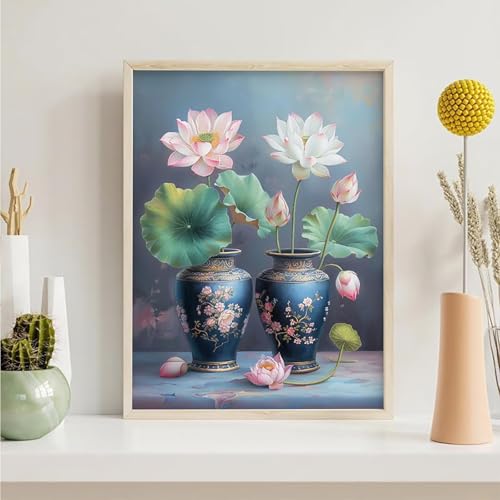 Diamond Painting Blumen, Blume Diamond Painting Erwachsene Anfänger, DIY 5D Runder Vollbohrer Diamant Malerei Stickerei Set Kreuzstich Set zur Home Wand Dekoration Geschenke 50x65 cm PjY4688 3-V von Generic