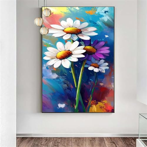 Diamond Painting Blumen Buntes Diamond Painting Erwachsene xxl,DIY Malen nach Zahlen Diamant Set Frauen,Diamant Stickerei Kreuzstich Basteln Set Geschenke für Frauen Deko Schlafzimmer 70x140cm j-1076 von Generic