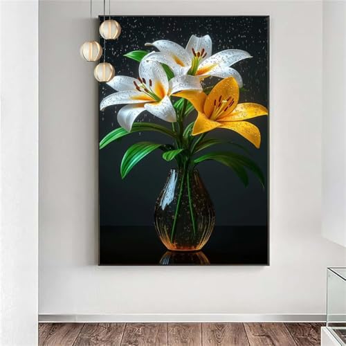 Diamond Painting Blumen Farbenfroh Diamond Painting Erwachsene xxl,Malen nach Zahlen Diamant Set Frauen,Diamant Stickerei Kreuzstich Basteln Set Geschenke für Frauen Deko Schlafzimmer 70x140cm j-1080 von Generic