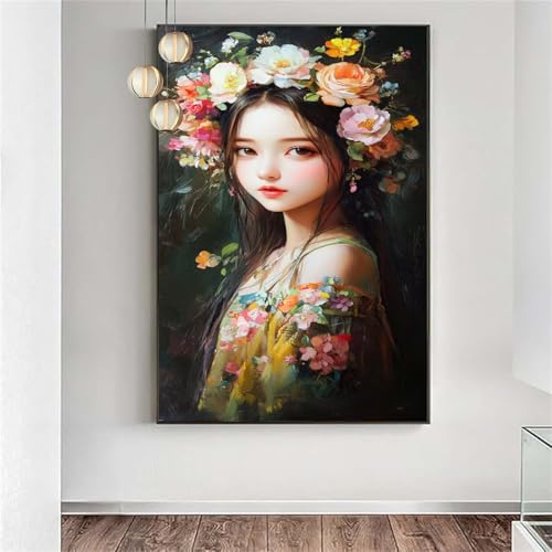Diamond Painting Blumen Frau Diamond Painting Erwachsene xxl,DIY 5D Malen nach Zahlen Diamant Set Frauen,Diamant Stickerei Kreuzstich Basteln Set Geschenke für Frauen Deko Schlafzimmer 80x200cm j-1111 von Generic
