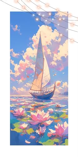 Diamond Painting Boot, Diamond Painting Erwachsene Groß XXL 60x130cm, DIY Diamand Art Mosaikherstellung Zubehör, 5D Diamant Stickerei Kits für Anfänger und Kinder, Wand Dekor Wohnzimmer Lotus T1152 von Generic