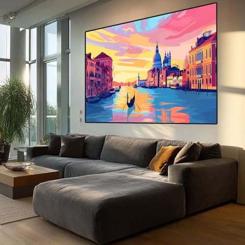 Diamond Painting Boot Diamont Painting Bilder Stadt Malen Nach Zahlen set für Erwachsene,5D Vollbohrung Crystal Bastelset Mosaikherstellung,DIY Diamant Malerei für Geschenke Wanddeko 80x200cm XD178 von Generic