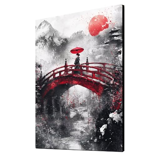 Diamond Painting Brücke Vollbohrer Diamant Malen Nach Zahlen Landschaft mit Diamond Painting Zubehör Set, Diamant Cross Stitch Stickerei Bastelset Erwachsene für Deko Wohnzimmer 100x135cm 1ZSH-10330 von Generic
