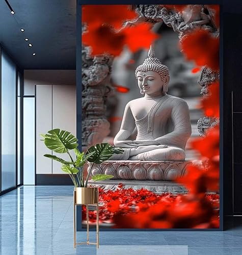 Diamond Painting Buddha Diamond Painting Erwachsene Groß xxl 70x140cm Diamant Malerei Statue Malen Nach Zahlen DIY Strass Kunst Mosaikherstellung Crystal Stickerei Malerei Kits,Home Dekor Gifts E600 von Generic