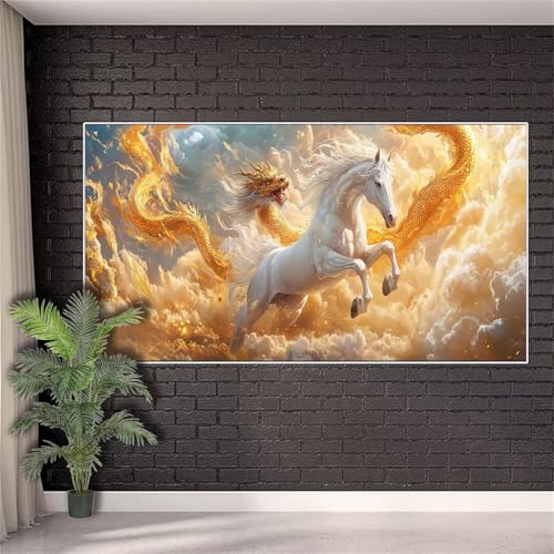 Diamond Painting Drache Pferd Diamond Painting Erwachsene xxl,DIY 5D Malen nach Zahlen Diamant Set Frauen,Diamant Stickerei Kreuzstich Basteln Set Geschenke für Frauen Deko Schlafzimmer 70x140cm j-566 Diamond Painting Drache Pferd Diamond Painting Erwachsene xxl,DIY 5D Malen nach Zahlen Diamant Set Frauen,Diamant Stickerei Kreuzstich Basteln Set Geschenke für Frauen Deko Schlafzimmer 70x140cm j-566 von Generic