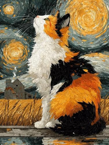 Diamond Painting Eckige Steine Tier, Diamond Painting Erwachsene Katze, 100x135cm DIY Mosaik Bastelset Erwachsene, 5D Vollbohrer Diamanten Malerei Kreatives für Mädchen, Geschenke, Wanddeko -TL2249 von Generic