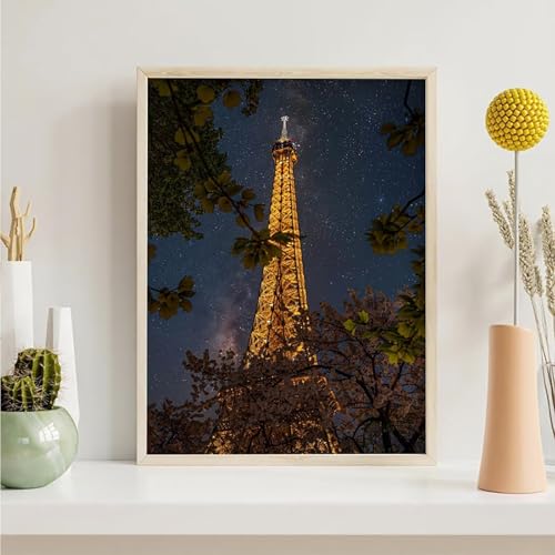 Diamond Painting Eisenturm, Architektur Diamond Painting Erwachsene Anfänger, DIY 5D Runder Vollbohrer Diamant Malerei Stickerei Set Kreuzstich Set zur Home Wand Dekoration 40x50 cm PjY4602 6-V von Generic