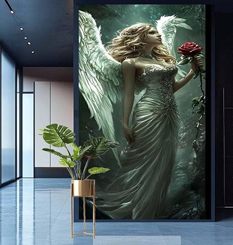 Diamond Painting Engel Diamond Painting Erwachsene Groß xxl 90x180cm Diamant Malerei Rose Malen Nach Zahlen DIY Strass Kunst Mosaikherstellung Crystal Stickerei Malerei Kits,Home Dekor Geschenke E871 von Generic
