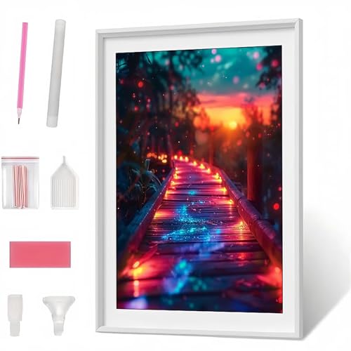 Diamond Painting Erwachsene, Diamant Painting Pfad Landschaft, Diamond Art Set für Erwachsene Kinder, Komplettes Diamant Malerei Malen Stickset, Kreuzstichbilder für Wohnkultur (80x100cm) PJY8029 4-Q von Generic