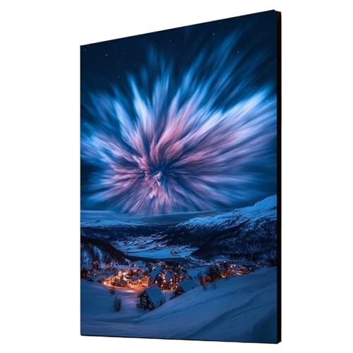 Diamond Painting Erwachsene Aurora Diamond Painting Kleine Stadt, Diamant Malen Nach Zahlen, 5D DIY Crystal art Cross Stickerei Basteln Erwachsene, Home Ästhetik Wand Dekor 90x120 cm 1ZSH-20849 von Generic