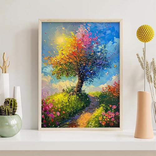 Diamond Painting Erwachsene Baum 5D Landschaft Diamant Painting Bilder Diamond Art Set für Erwachsene Kinder, Komplettes DIY Diamant Malerei Malen Stickset, Kreuzstichbilder 40x50cm PjY789 5-V von Generic