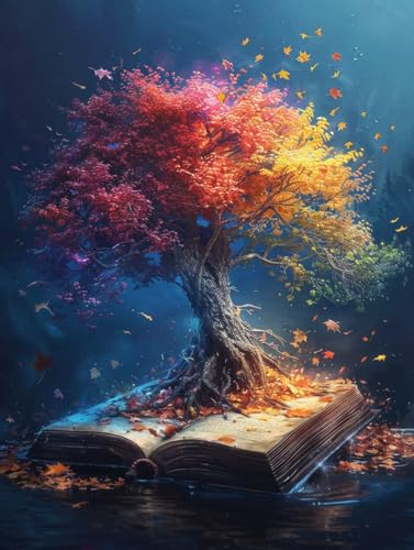 Diamond Painting Erwachsene Baum Diamond Painting Kinder Buch, Vollbohrer Diamanten Basteln Erwachsene Stickerei Kreuzstich Crystal Art Malerei für Zimmer Deko, Geschenk Frau (20x30cm) -KF2506O1 von Generic
