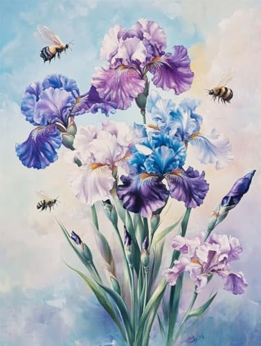 Diamond Painting Erwachsene Blume, Biene 5D DIY Full Drill Stickerei Art Leinwand 35x50cm, Kinder Anfänger Kristall Kreuzstich Kit, Diamond Art Basteln Kit, für Home Wand Dekor Geschenke a-218 Diamond Painting Erwachsene Blume, Biene 5D DIY Full Drill Stickerei Art Leinwand 35x50cm, Kinder Anfänger Kristall Kreuzstich Kit, Diamond Art Basteln Kit, für Home Wand Dekor Geschenke a-218 von Generic