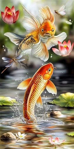 Diamond Painting Erwachsene Blume, Diamond Painting Zubehör Groß, 5D Fisch Diamant Malerei Set, Kristall Kunst Set für Erwachsene Kinder, Bastelset Anfänger, Home Wand Bürodekoration 80x160cm C-717 von Generic