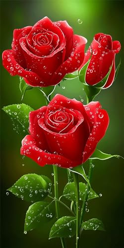 Diamond Painting Erwachsene Blume, Diamond Painting Zubehör Groß, 5D Rose Diamant Malerei Set, Kristall Kunst Set für Erwachsene und Kinder, Bastelset Anfänger, Home Wand Bürodekoration 80x160cm C-647 von Generic