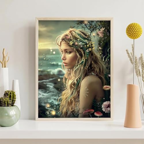 Diamond Painting Erwachsene Blume 5D Frau Diamant Painting Bilder Diamond Art Set für Erwachsene Kinder, Komplettes DIY Diamant Malerei Malen Stickset, Kreuzstichbilder für Geschenk 50x65cm PjY729 8-Z von Generic