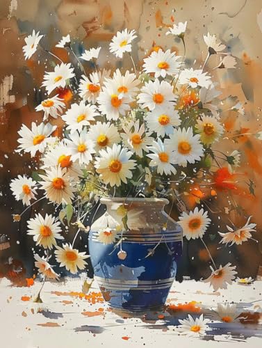 Diamond Painting Erwachsene Blume Diamond Painting Kinder Vase, Vollbohrer Diamanten Basteln Erwachsene Stickerei Kreuzstich Crystal Art Malerei für Zimmer Deko, Geschenk Frau 20x30cm -KF250610 von Generic