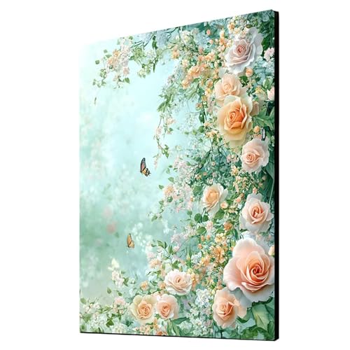 Diamond Painting Erwachsene Blume Diamond Painting Schmetterling, Diamant Malen Nach Zahlen, 5D DIY Crystal art Cross Stickerei Basteln Erwachsene, Home Ästhetik Wand Dekor 35 x 50 cm 1ZSH-12183 von Generic