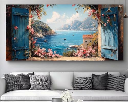 Diamond Painting Erwachsene Blume Diamond Painting XXL 50x150cm Diammant Malerei Liebe Meer DIY Volldiamant Mosaik Stickerei Puzzle Kit,Crystal Art Leinwand Bastelset Erwachsene Home Dekor Gift M307 von Generic