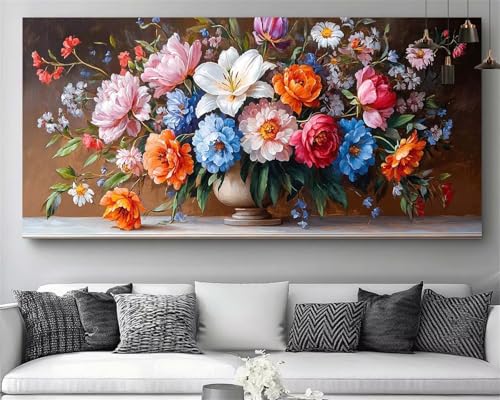 Diamond Painting Erwachsene Blume Diamond Painting XXL 80x160cm Diammant Malerei Farbe DIY Volldiamant Mosaik Stickerei Puzzle Kit,Crystal Art Leinwand Bastelset Erwachsene Für Home Dekor Gift M311 von Generic