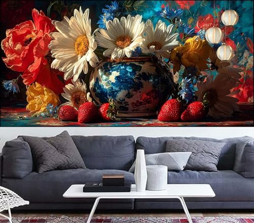 Diamond Painting Erwachsene Blume Diamond Painting xxl 100x300cm Diamant Malerei Erdbeere,DIY Malen Nach Zahlen Erwachsene Diamant Stickerei,Diamanten Crystal Leinwand Art Mosaik Bastelset,Gift VQ-722 von Generic