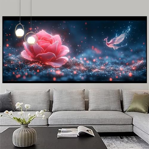 Diamond Painting Erwachsene Blume Diamond Painting xxl 60x120cm Diamant Malerei Set Vogel Full Diamant Malen nach Zahlen Set DIY Gem Stickerei Kreuzstich Home Wand Dekor Geschenke für Frauen z275f von Generic