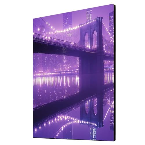 Diamond Painting Erwachsene Brooklyn Bridge Diamond Painting Stadt, Diamant Malen Nach Zahlen, 5D DIY Crystal art Cross Stickerei Basteln Erwachsene, Home Ästhetik Wand Dekor 30x40 cm 1ZSH-14222 von Generic