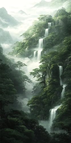 Diamond Painting Erwachsene Fallen, Diamond Painting Zubehör Groß, 5D Landschaft Diamant Malerei Set, Kristall Kunst Set für Erwachsene und Kinder, Bastelset Anfänger, Home Wanddekor 100x200cm C-903 von Generic