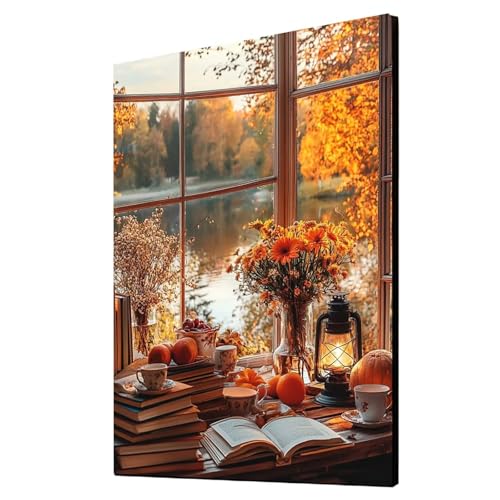 Diamond Painting Erwachsene Fensterbank Diamond Painting Landschaft, Diamant Malen Nach Zahlen, 5D DIY Crystal art Cross Stickerei Basteln Erwachsene, Home Ästhetik Wand Dekor 50x70cm 1ZSH-11945 von Generic