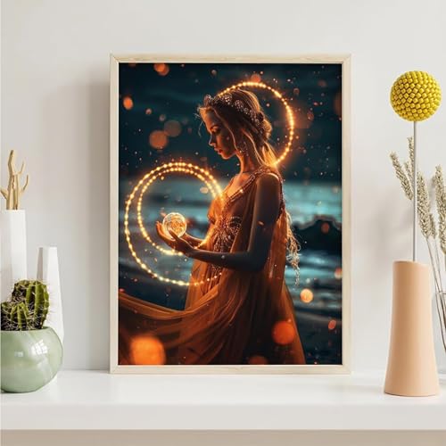 Diamond Painting Erwachsene Frau 5D Fluss Diamant Painting Bilder Diamond Art Set für Erwachsene Kinder, Komplettes DIY Diamant Malerei Malen Stickset, Kreuzstichbilder 30x40cm PjY5229 8-Y von Generic