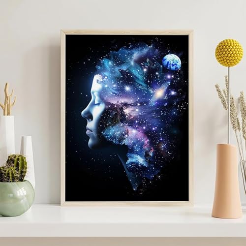Diamond Painting Erwachsene Frau 5D Planet Diamant Painting Bilder Diamond Art Set für Erwachsene Kinder, Komplettes DIY Diamant Malerei Malen Stickset, Kreuzstichbilder 80x100 cm PjY129 D-C von Generic