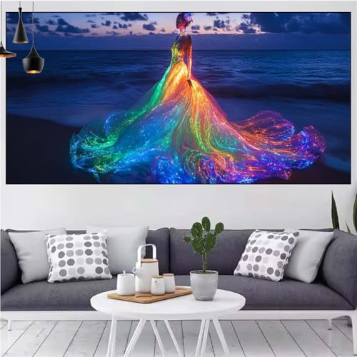 Diamond Painting Erwachsene Frau Diamant Painting Bilder Strand,5D Vierkantbohrer Diamant Malerei Leinwand Stickerei Bastelset Erwchsene Puzzle Kreuzstich,Deko Wohnzimmer Mann Geschenk 30x60cm CN-871 von Generic