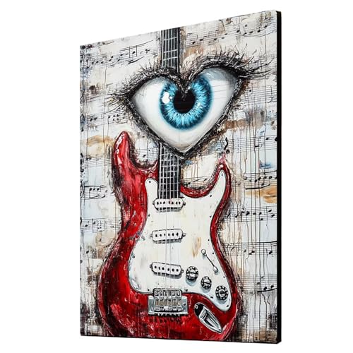 Diamond Painting Erwachsene Gitarre Diamond Painting Musikinstrumente, Diamant Malen Nach Zahlen, 5D DIY Crystal art Cross Stickerei Basteln Erwachsene, Home Ästhetik Wand Dekor 80x110 cm 1ZSH-5378 von Generic